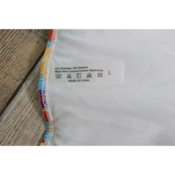 Shein Floral Smocked Pink Blue High Leg Bikini Swim Bottom sz Large - Picture 5 of 6